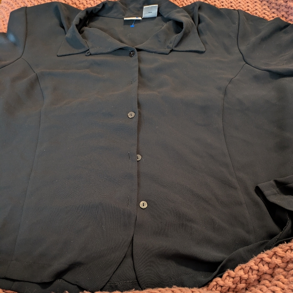 Black Button-Up Blouse